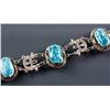 Image 2 : Blue Stone Scarab Silver Bracelet