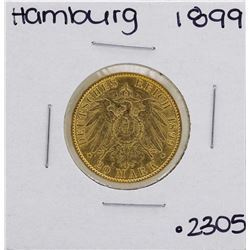 1899-J Hamburg 20 Mark Gold Coin