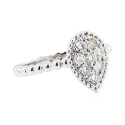 14KT White Gold 0.39 ctw Diamond Cluster Ring