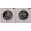 Image 1 : Lot of (2) 1990 $1 American Silver Eagle Coins
