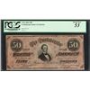 Image 1 : 1864 $50 Confederate States of America Note T-66 PCGS About New 53