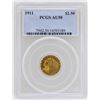 Image 1 : 1911 $2 1/2 Indian Head Quarter Eagle Gold Coin PCGS AU50