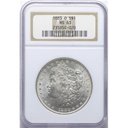 1883-O $1 Morgan Silver Dollar Coin NGC MS63