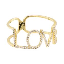 14KT Yellow Gold  LOVE  0.25 ctw Diamond Ring