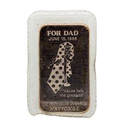 1986 Canada National For Dad 1 oz .999 Fine Silver Art Bar