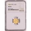 Image 1 : 1854 Type 2 $1 Princess Head Gold Dollar Coin NGC AU53