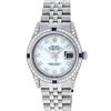 Image 2 : Rolex Men's Stainless Steel Diamond Lugs & Sapphire Datejust Wristwatch