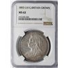 Image 1 : 1893 LVI Great Britain Crown Silver Coin NGC MS62