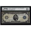 Image 1 : 1914 $5 Federal Reserve Note Philadelphia Fr.855a PMG Choice Fine 15