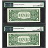 Image 2 : Lot of (2) Consecutive 1957A $1 Silver Certificate Notes PMG Gem Uncirculated 66