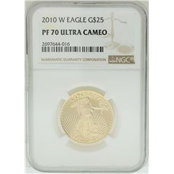 2010-W $25 American Gold Eagle Coin NGC PF70 Ultra Cameo