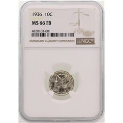 1936 Mercury Dime Coin NGC MS66FB