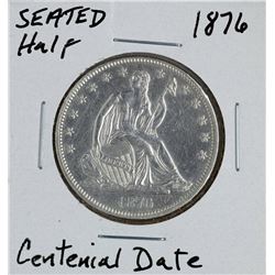 1876 Seated Liberty Half Dollar Coin