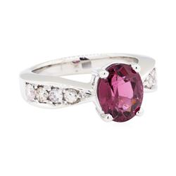 14KT White Gold 1.25 ctw Rubellite and Diamond Ring