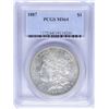 Image 1 : 1887 $1 Morgan Silver Dollar Coin PCGS MS64 Nice Toning