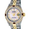 Image 1 : Rolex Ladies Two Tone 14K Pink MOP Diamond & Ruby Datejust Wristwatch