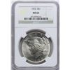 Image 1 : 1923 $1 Peace Silver Dollar Coin NGC MS64