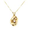 Image 1 : 14KT Yellow Gold 0.06 ctw Diamond Nugget Motif Pendant with Chain