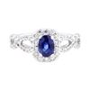 Image 2 : 14KT White Gold 1.38 ctw Sapphire and Diamond Ring