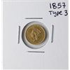 Image 1 : 1857 $1 Type 3 Indian Head Gold Dollar Coin