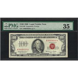 1966 $100 Legal Tender Note Fr.1550 PMG Choice Very Fine 35