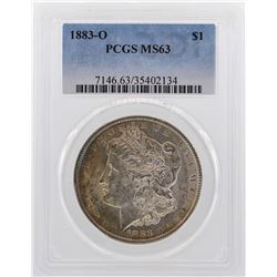 1883-O $1 Morgan Silver Dollar Coin PCGS MS63 Amazing Toning