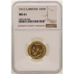 1912 Great Britain Sovereign Gold Coin NGC MS61