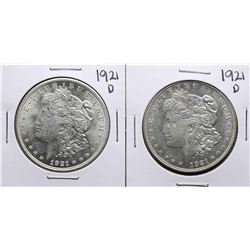 Lot of (2) 1921-D $1 Morgan Silver Dollar Coins