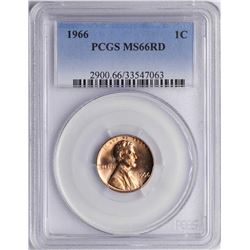 1966 Lincoln Wheat Cent Coin PCGS MS66RD