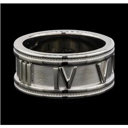 14KT White Gold George Carter Jessop Roman Numeral Designer Ring