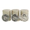 Image 1 : Lot of (3) Rolls of (20) 1963-D Brilliant Uncirculated Franklin Half Dollars