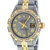 Image 1 : Rolex Ladies Two Tone 14K Gray & Pyramid Diamond Datejust Wristwatch