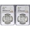 Lot of 1885-O & 1886 $1 Morgan Silver Dollar Coins NGC MS63
