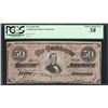 Image 1 : 1864 $50 Confederate States of America Note T-66 PCGS Choice About New 58