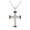 14KT White Gold 0.35 ctw Black Diamond Pendant with Chain