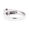 Image 3 : 14KT White Gold 0.52 ctw Ruby and Diamond Ring