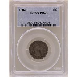 1882 Proof Shield Nickel Coin PCGS PR63