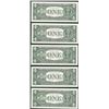 Image 2 : Lot of (5) Consecutive 1963B $1 Federal Reserve BARR STAR Notes