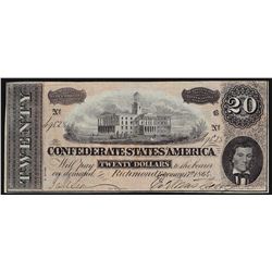 1864 $20 The Confederate States of America Note