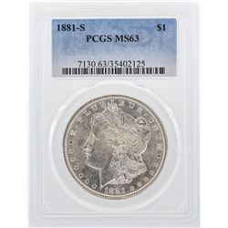 1881-S $1 Morgan Silver Dollar Coin PCGS MS63