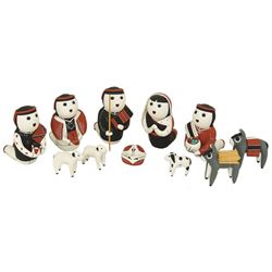 Cochiti Pottery Nativity - Vangle Sunia