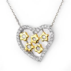 0.45 CTW Certified VS/SI Diamond Necklace 10K 2-Tone Gold - REF-38N2Y - 10928