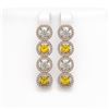 6.18 CTW Canary Yellow & White Diamond Designer Earrings 18K Rose Gold - REF-887A6X - 42693