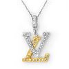 0.33 CTW Certified VS/SI Diamond Necklace 14K 2-Tone Gold - REF-42N2Y - 10739