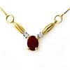 Image 1 : 1.30 CTW Ruby & Diamond Necklace 10K Yellow Gold - REF-19W8F - 12637