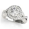 1.75 CTW Certified VS/SI Diamond Solitaire Halo Ring 18K White Gold - REF-415T6M - 26173