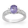 1.82 CTW Tanzanite & Diamond Ring 14K White Gold - REF-62N2Y - 14251