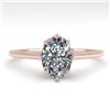 Image 1 : 1.0 CTW VS/SI Oval Diamond Solitaire Engagement Ring 18K Rose Gold - REF-283N5Y - 35747
