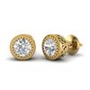 Image 2 : 1.09 CTW VS/SI Diamond Solitaire Art Deco Stud Earrings 18K Yellow Gold - REF-202A8X - 36889
