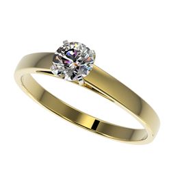0.51 CTW Certified H-SI/I Quality Diamond Solitaire Engagement Ring 10K Yellow Gold - REF-54M2H - 36